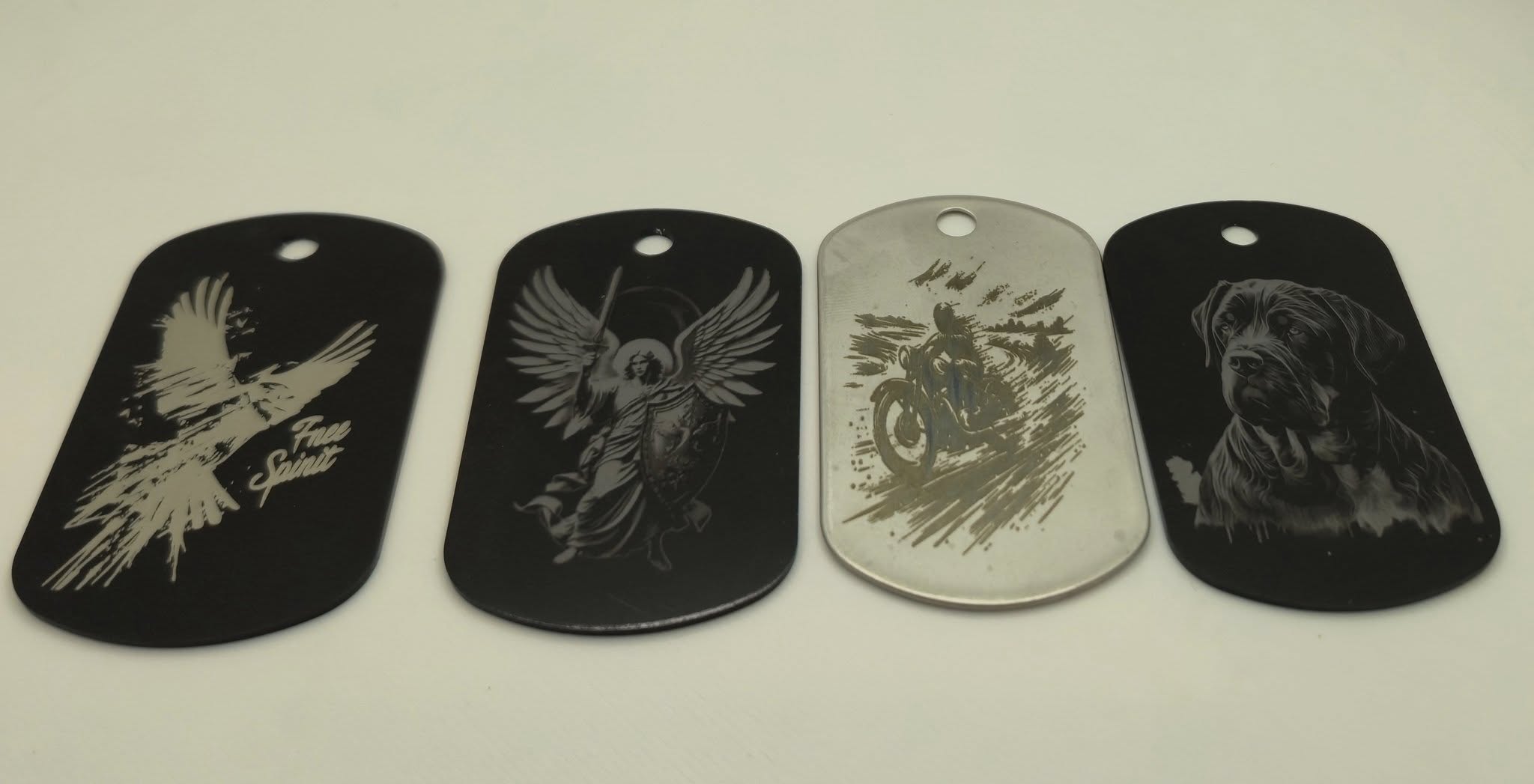 Black or Silver dog tags