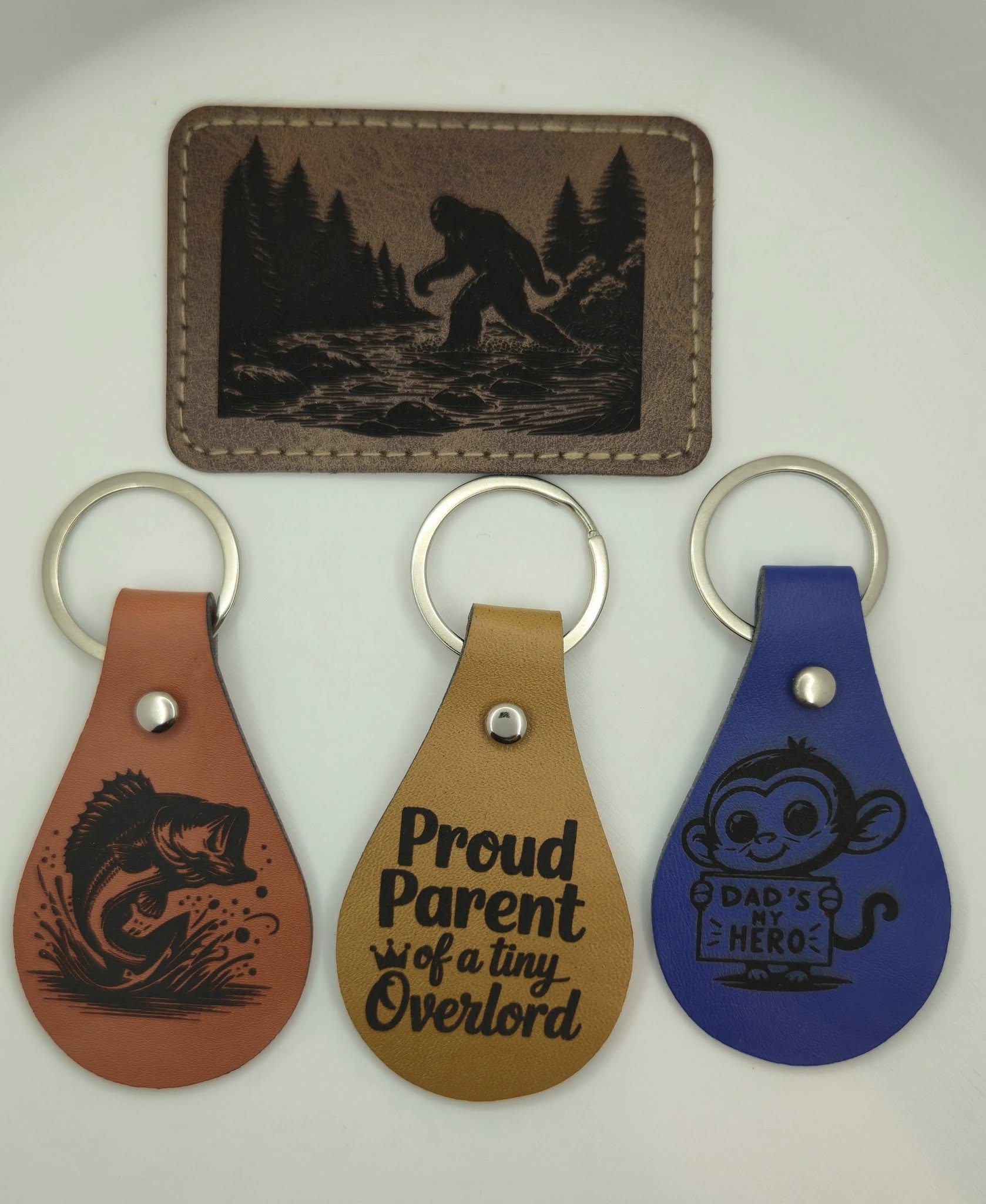 Custom Leather Patches and leather keychains